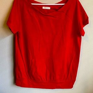 Red top with front pocket